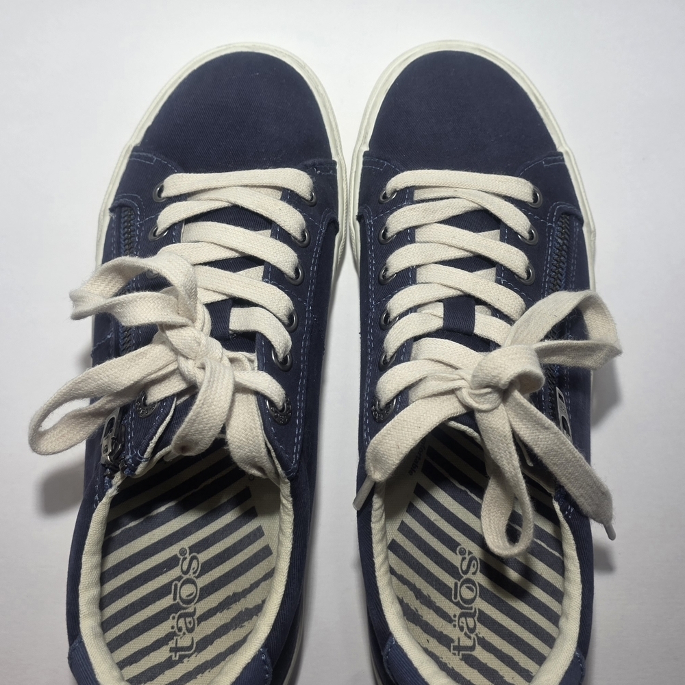 Taos Canvas Sneakers Women's 7 Navy Lace Up Comfort Shoes Casual Walking - Picture 3 of 7